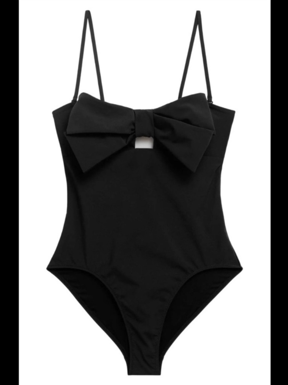 & Other Stories Black One-Piece Swimsuit with Front Bow